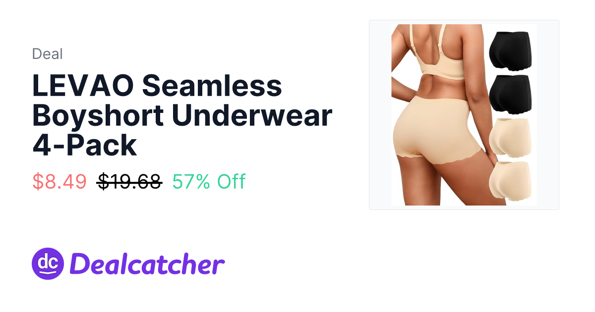 Amazon - LEVAO Seamless Boyshort Underwear 4-Pack $8.49