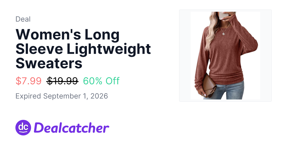 Amazon - Women's Long Sleeve Lightweight Sweaters $7.99