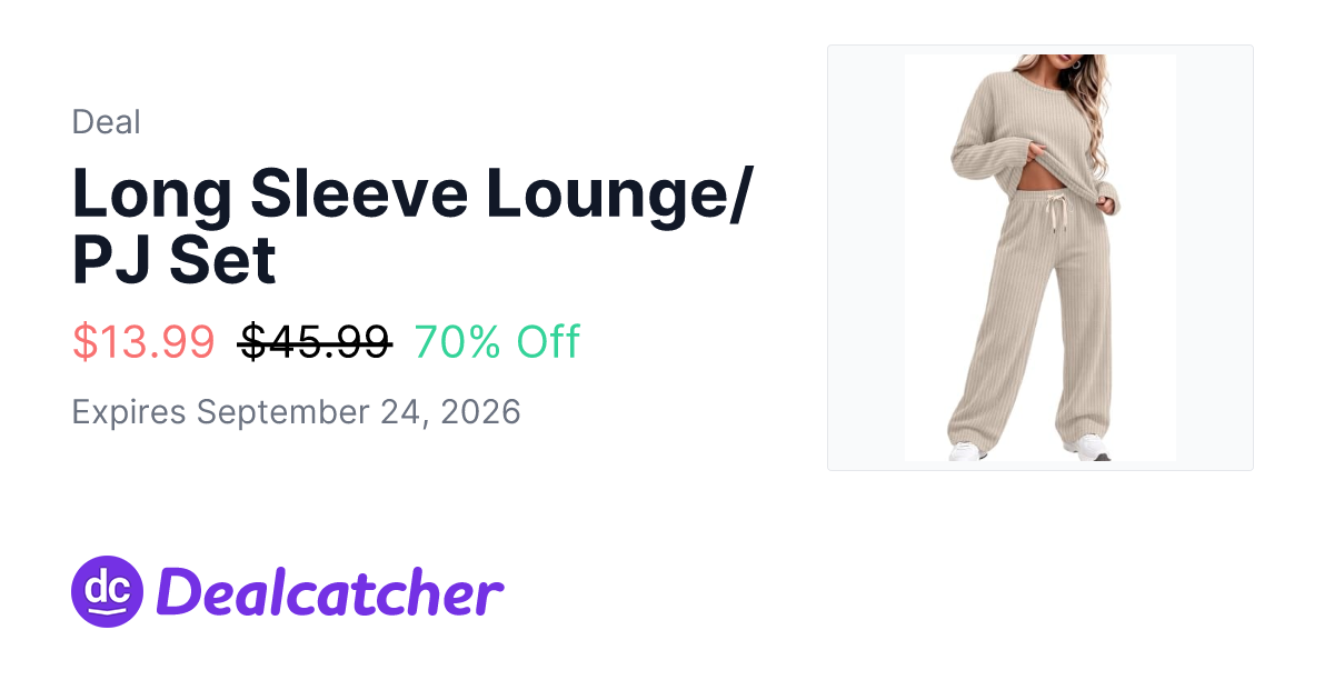 Amazon - Long Sleeve Lounge/PJ Set $13.99