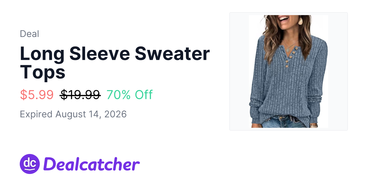 Amazon - Long Sleeve Sweater Tops $5.99