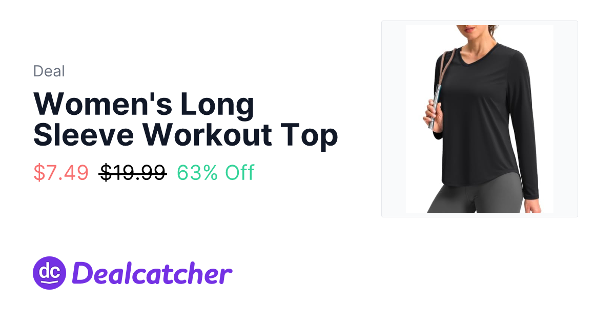 Amazon - Women's Long Sleeve Workout Top $7.49