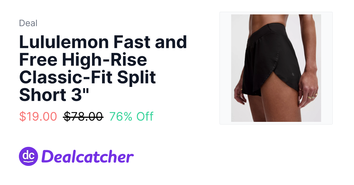 Lululemon - Lululemon Fast and Free High-Rise Classic-Fit Split Short 3" $19.00