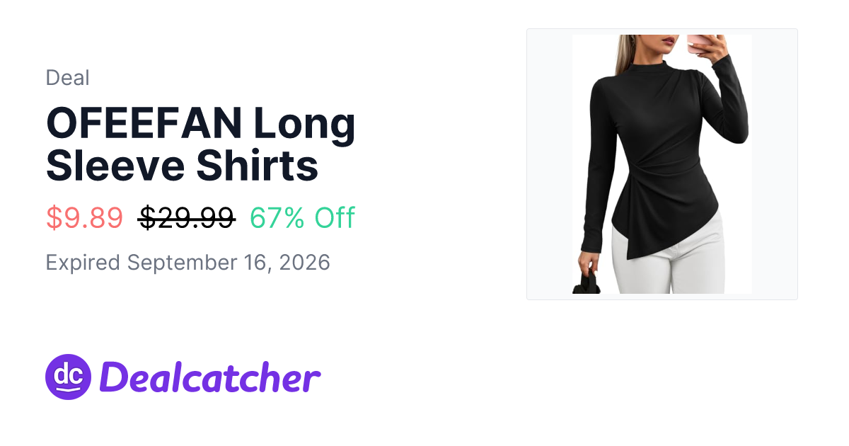 Amazon - OFEEFAN Long Sleeve Shirts $9.89