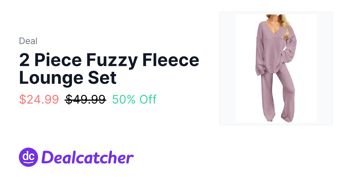 Amazon - 2 Piece Fuzzy Fleece Lounge Set $24.99