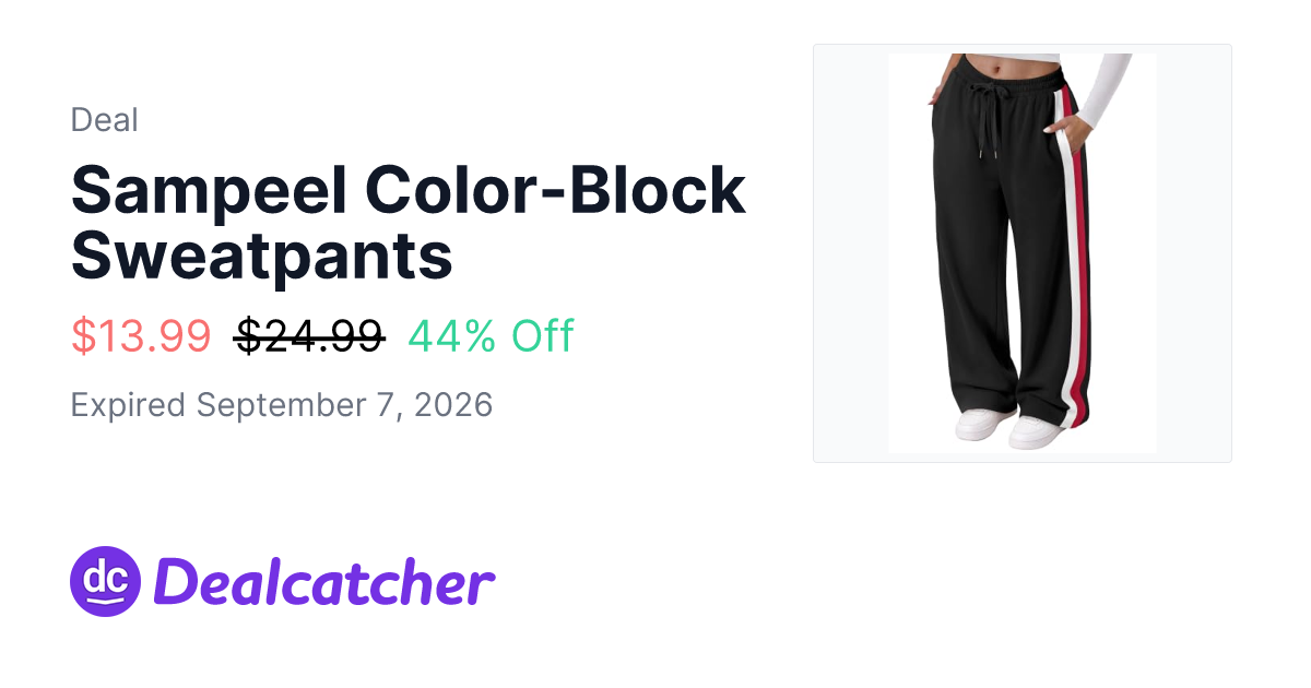 Amazon - Sampeel Color-Block Sweatpants $13.99