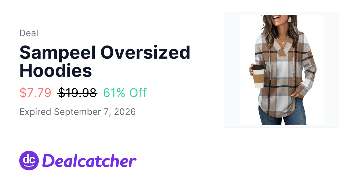 Amazon - Sampeel Oversized Hoodies $7.79