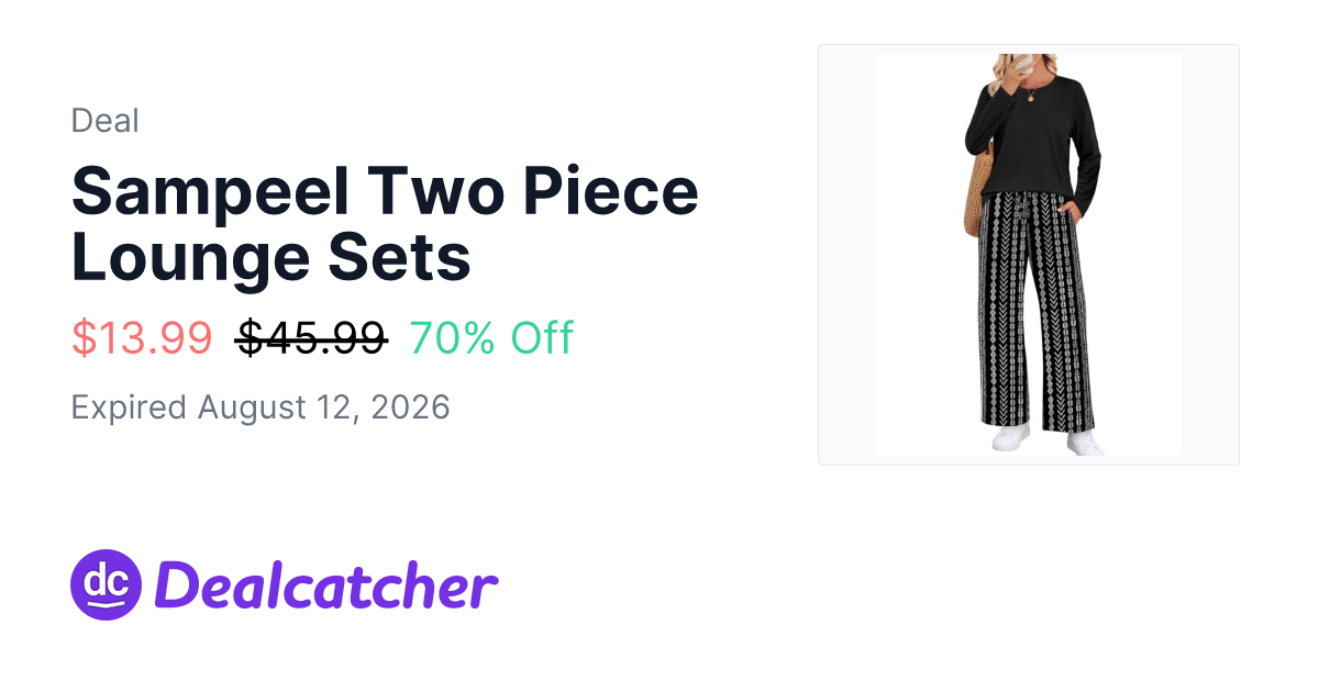 Amazon - Sampeel Two Piece Lounge Sets $13.99