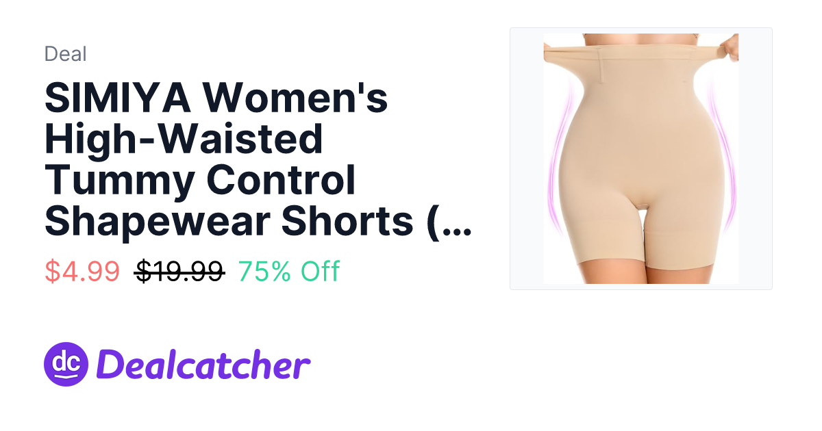 Amazon - SIMIYA Women's High-Waisted Tummy Control Shapewear Shorts (S-3XL, 2 Colors) $4.99