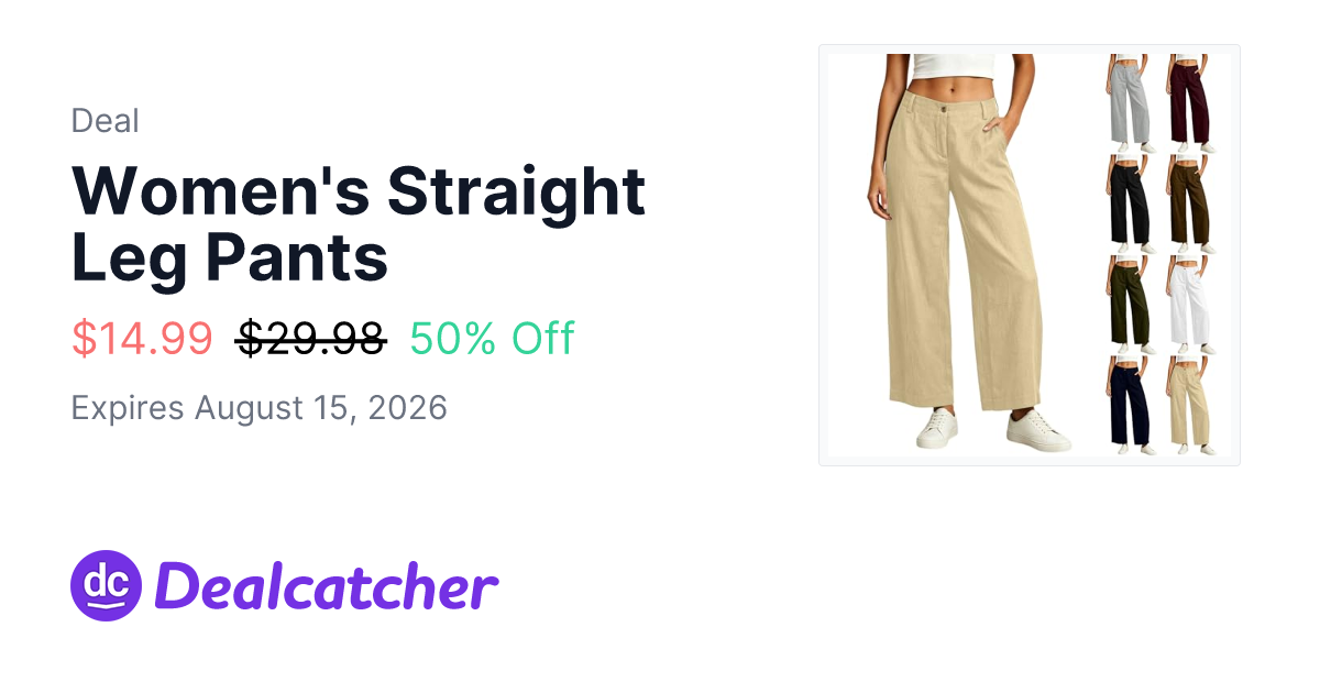 Amazon - Women's Straight Leg Pants $14.99