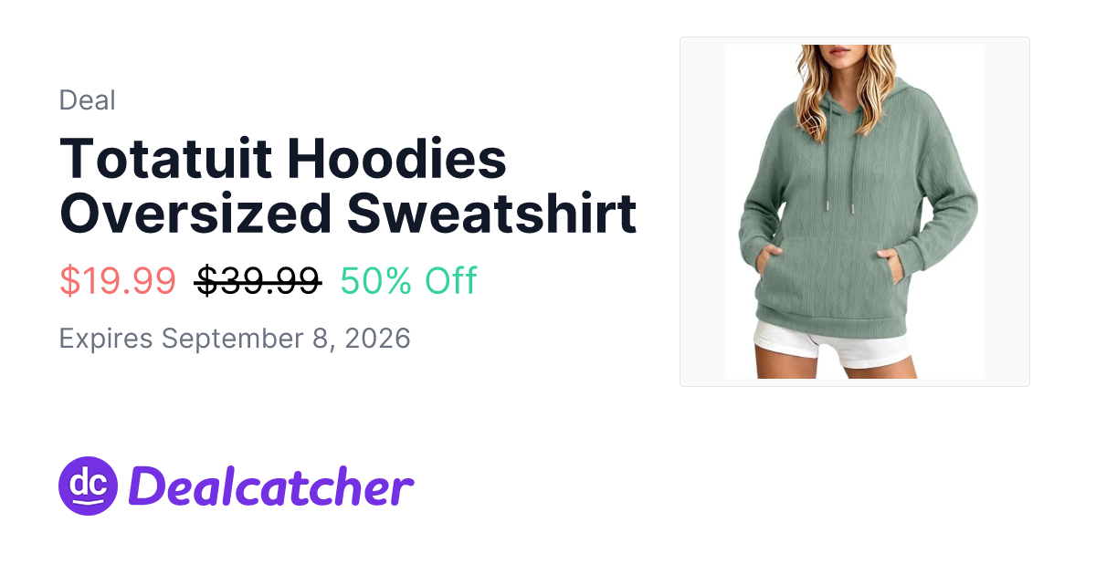 Amazon - Totatuit Hoodies Oversized Sweatshirt $19.99