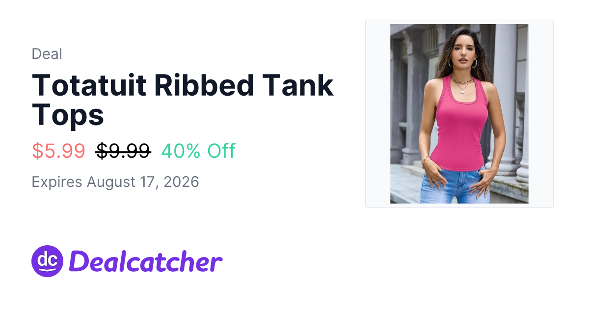 Amazon - Totatuit Ribbed Tank Tops $5.99