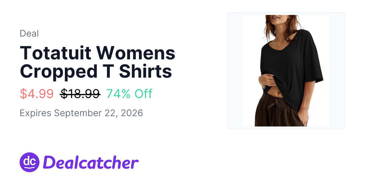 Amazon - Totatuit Womens Cropped T Shirts $4.99