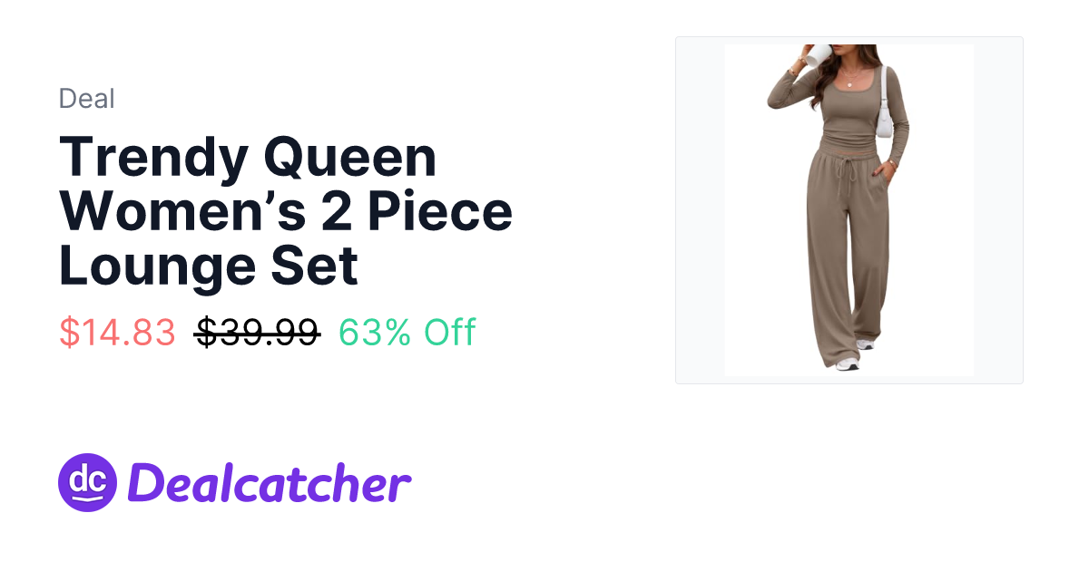 Amazon - Trendy Queen Women’s 2 Piece Lounge Set $14.83