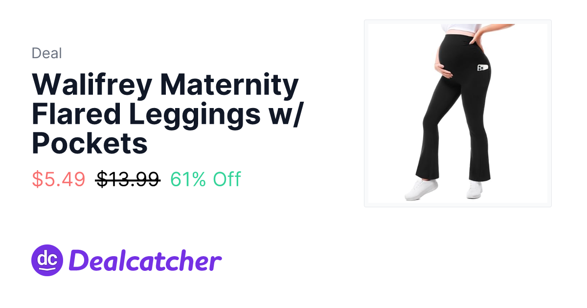 Amazon - Walifrey Maternity Flared Leggings w/ Pockets $5.49