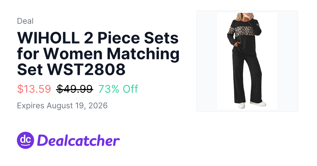 Amazon - WIHOLL 2 Piece Sets for Women Matching Set WST2808 $13.59