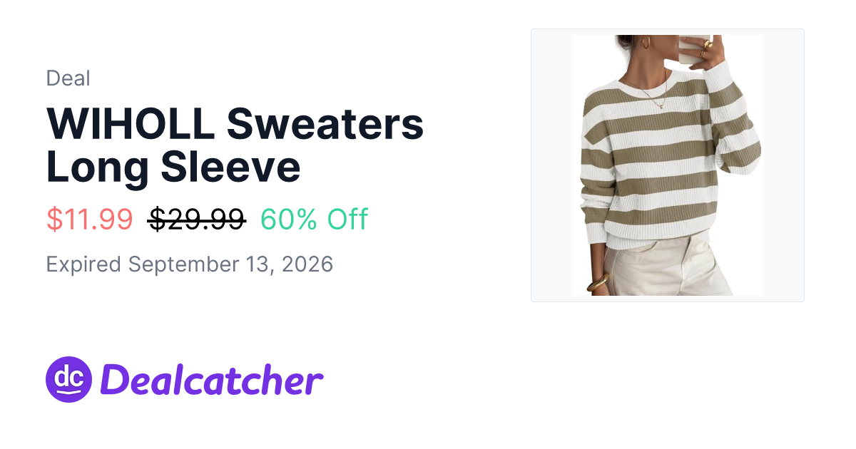 Amazon - WIHOLL Sweaters Long Sleeve $11.99