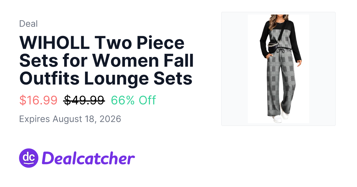 Amazon - WIHOLL Two Piece Sets for Women Fall Outfits Lounge Sets $16.99