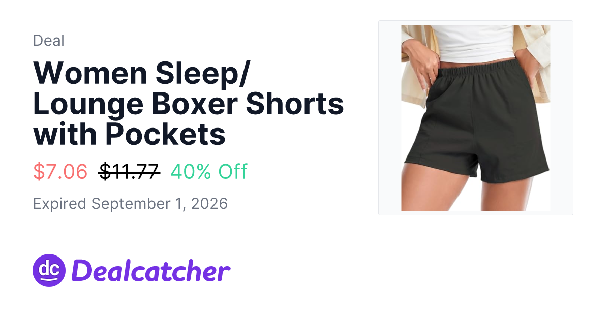 Amazon - Women Sleep/Lounge Boxer Shorts with Pockets $7.06