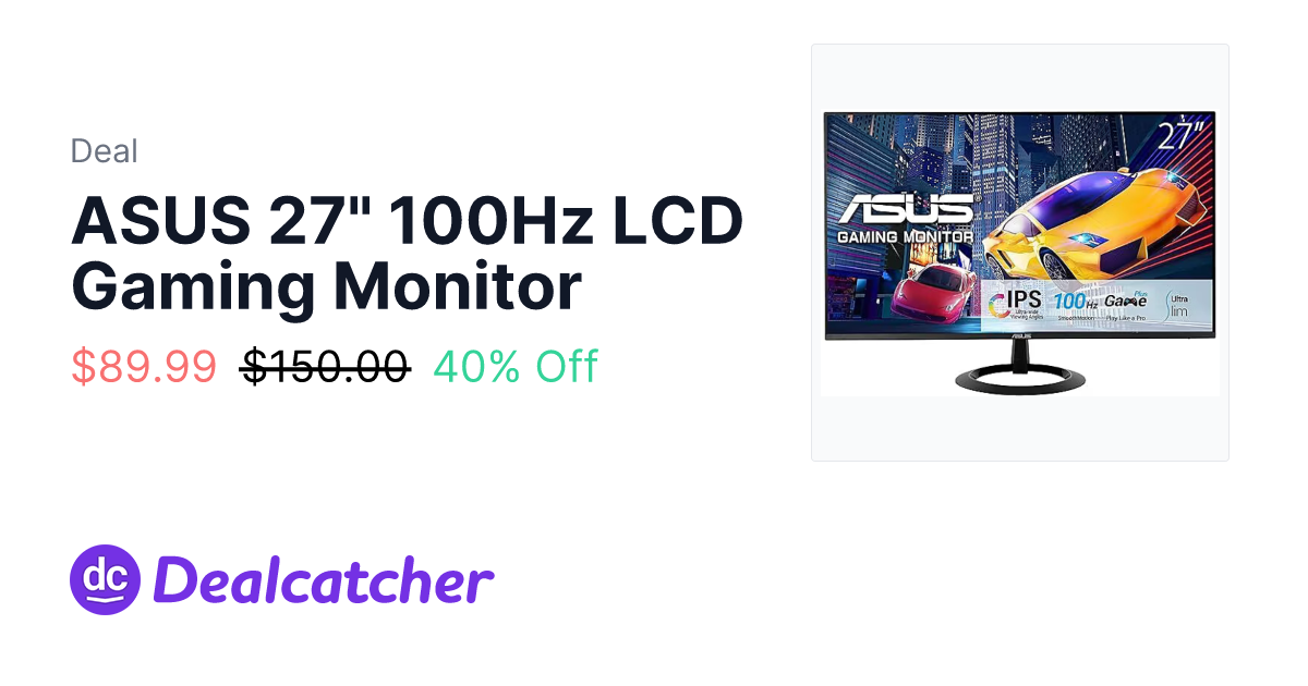 Staples - ASUS 27" 100Hz LCD Gaming Monitor $89.99