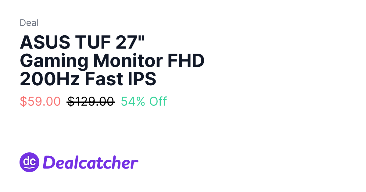 Sam's Club - ASUS TUF 27" Gaming Monitor FHD 200Hz Fast IPS $59.00