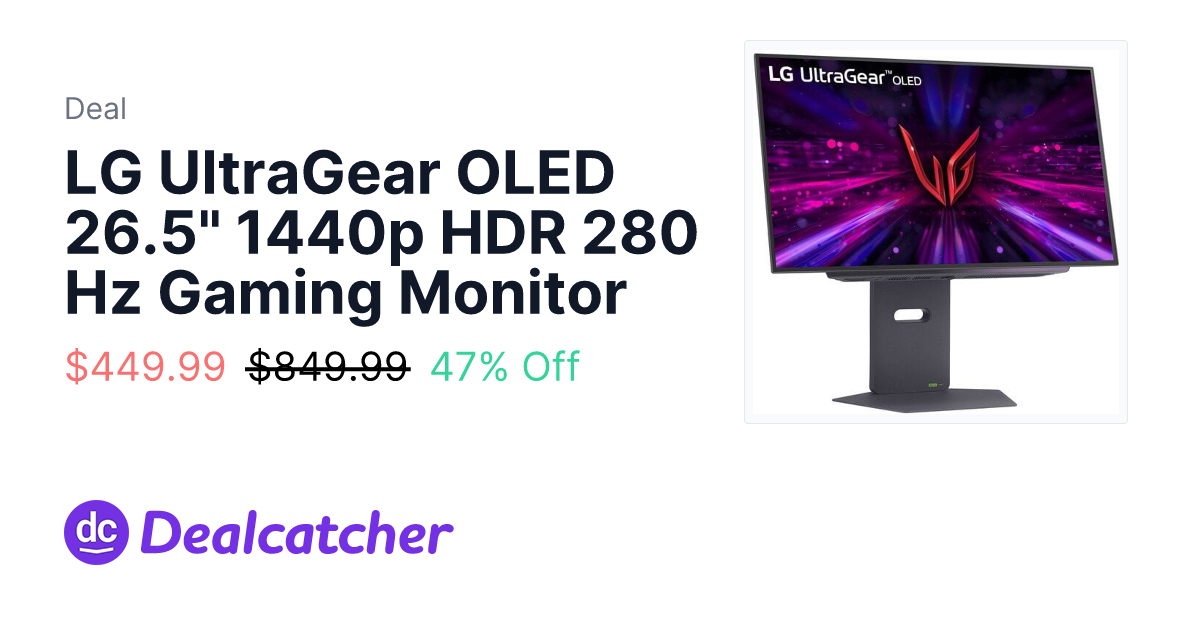 B&H Photo - LG UltraGear OLED 26.5" 1440p HDR 280 Hz Gaming Monitor $449.99