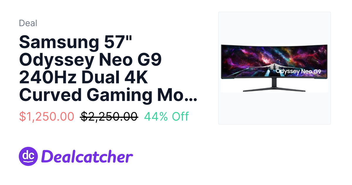 Samsung - Samsung 57" Odyssey Neo G9 240Hz Dual 4K Curved Gaming Monitor + 27" 100Hz IPS Monitor (EDU/EPP Deal) $1,250.00