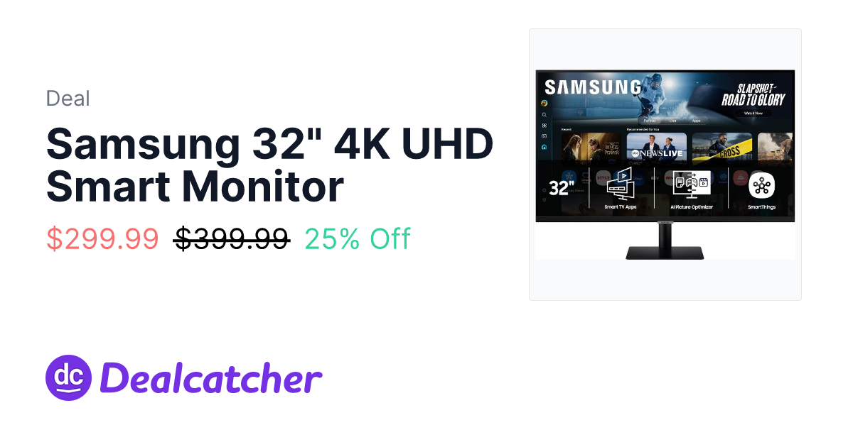 Amazon - Samsung 32" 4K UHD Smart Monitor $299.99