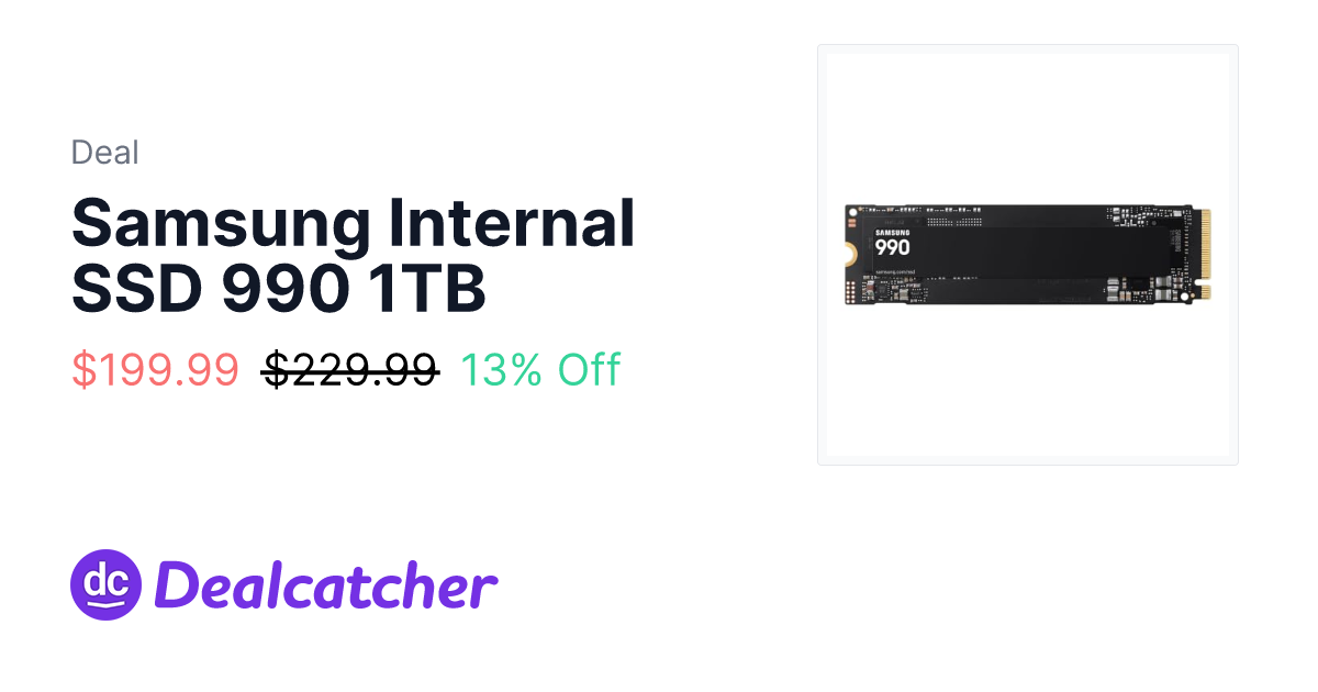 Amazon - Samsung Internal SSD 990 1TB $199.99