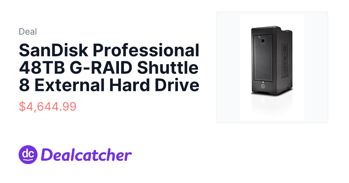 Amazon - SanDisk Professional 48TB G-RAID Shuttle 8 External Hard Drive $4,644.99