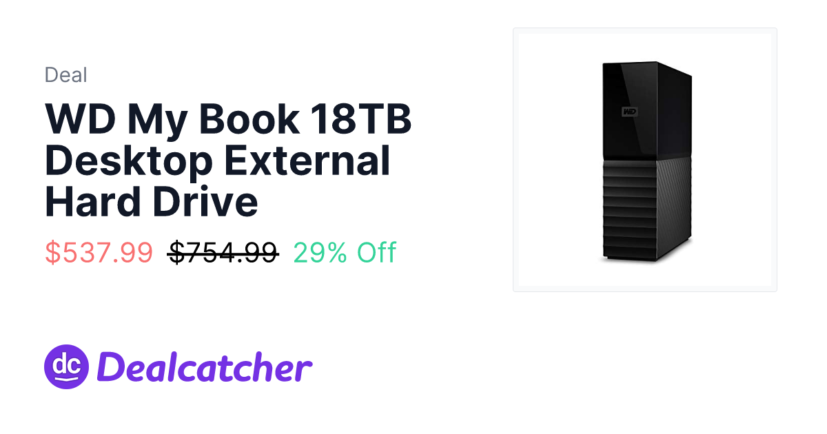 Amazon - WD My Book 18TB Desktop External Hard Drive $537.99