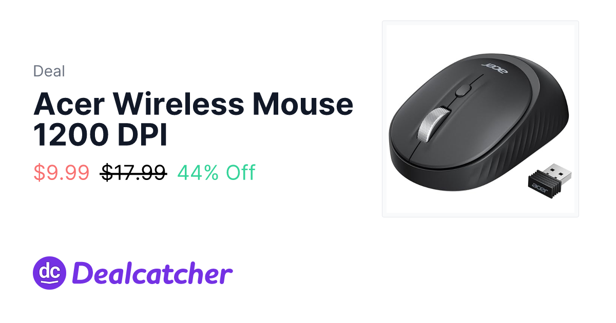 Acer Wireless Mouse 1200 DPI - $9.99