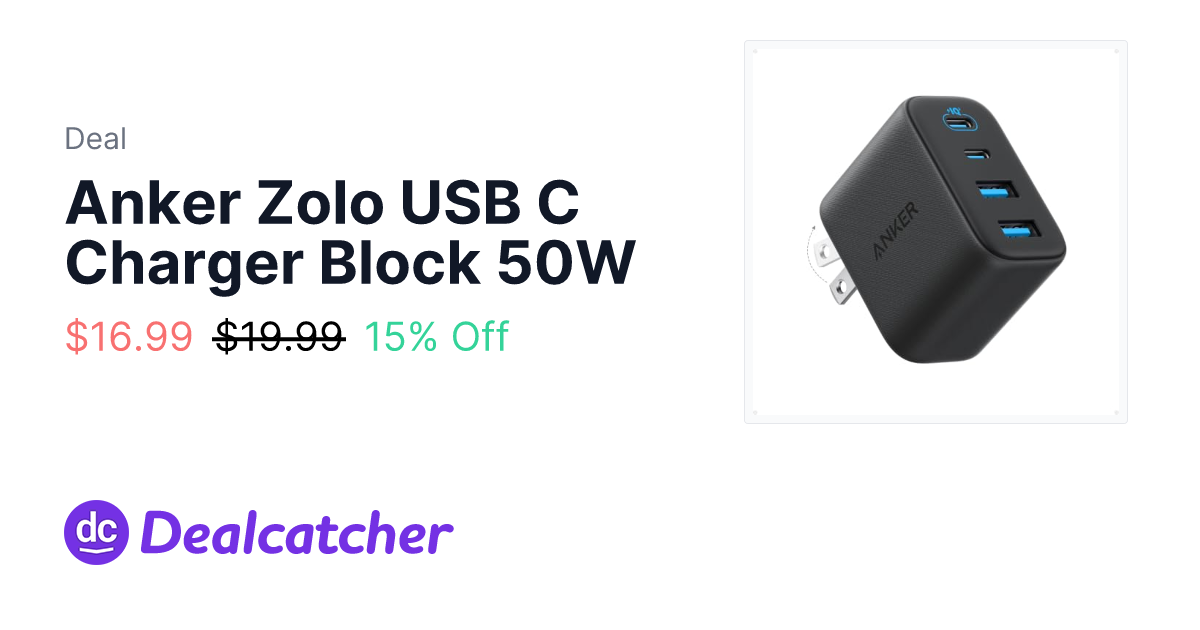 Amazon - Anker Zolo USB C Charger Block 50W $16.99