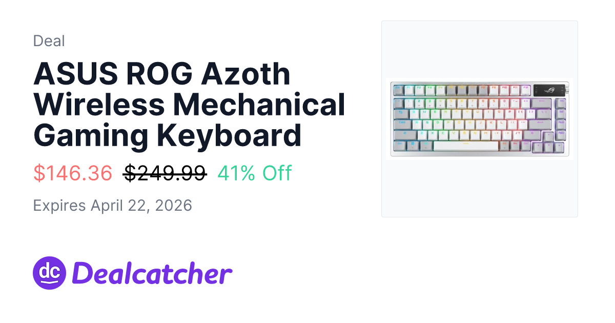 ASUS ROG Azoth Wireless Mechanical Gaming Keyboard - $146.36