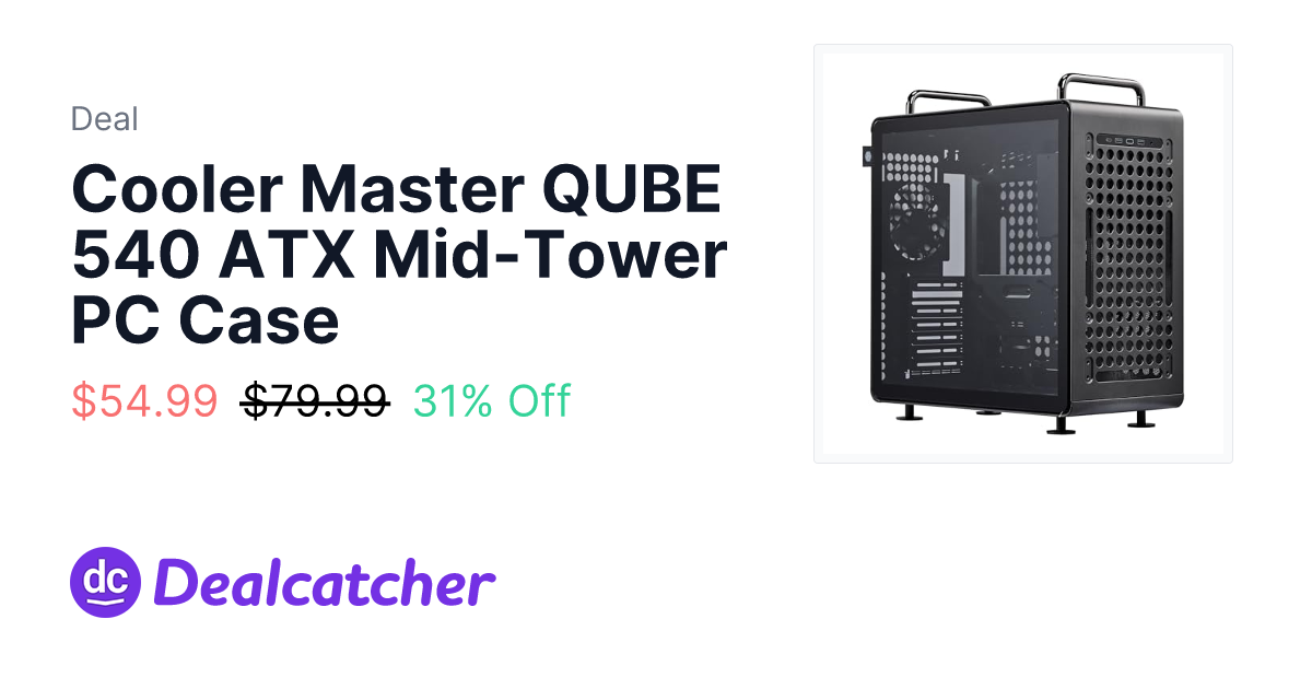 Amazon - Cooler Master QUBE 540 ATX Mid-Tower PC Case $54.99