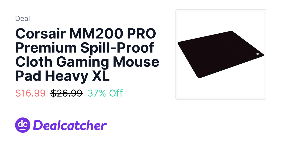 Amazon - Corsair MM200 PRO Premium Spill-Proof Cloth Gaming Mouse Pad Heavy XL $16.99