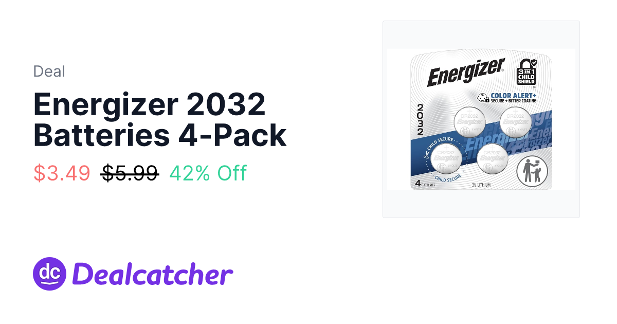 Woot - Energizer 2032 Batteries 4-Pack $3.49