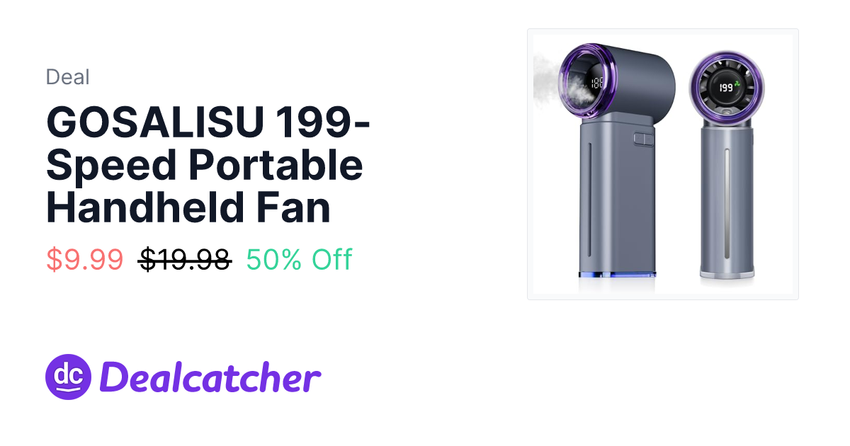 Amazon - GOSALISU 199-Speed Portable Handheld Fan $9.99