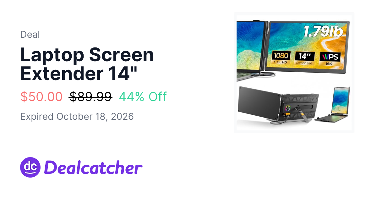 Amazon - Laptop Screen Extender 14" $50.00
