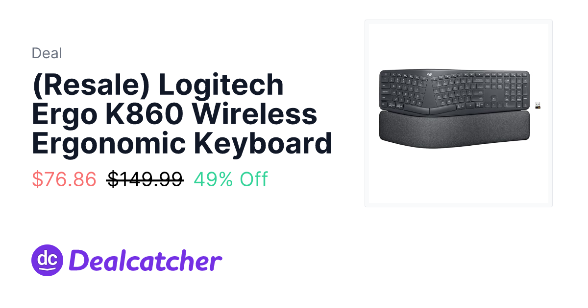 Amazon - (Resale) Logitech Ergo K860 Wireless Ergonomic Keyboard $76.86