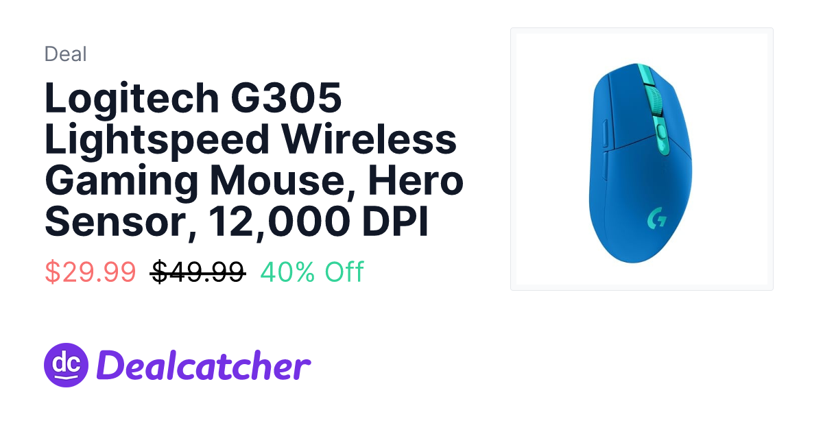 Logitech G305 Lightspeed Wireless Gaming Mouse, Hero Sensor, 12,000 DPI ...