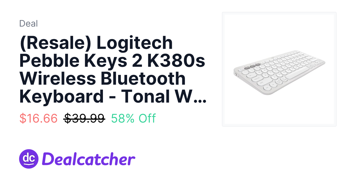 Amazon - (Resale) Logitech Pebble Keys 2 K380s Wireless Bluetooth Keyboard - Tonal White $16.66