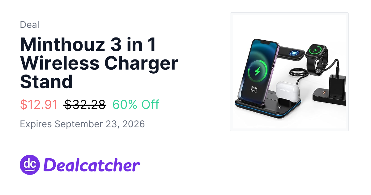 Amazon - Minthouz 3 in 1 Wireless Charger Stand $12.91