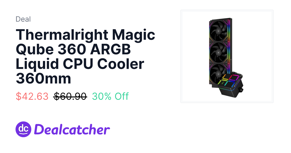 Amazon - Thermalright Magic Qube 360 ARGB Liquid CPU Cooler 360mm $42.63