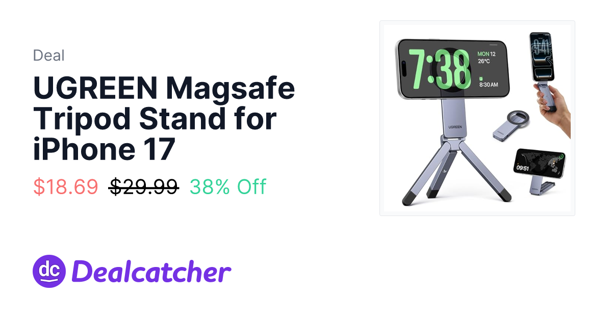 Amazon - UGREEN Magsafe Tripod Stand for iPhone 17 $18.69