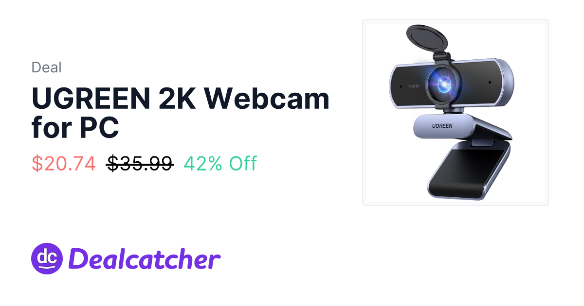 Amazon - UGREEN 2K Webcam for PC $20.74