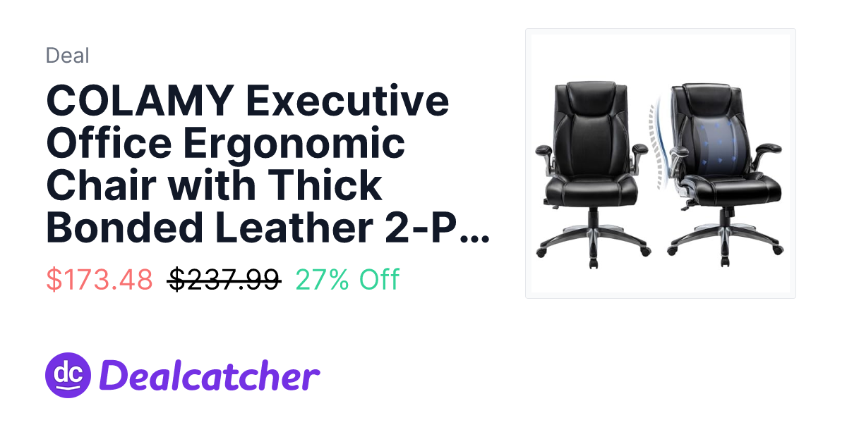 COLAMY Executive Office Ergonomic Chair with Thick Bonded Leather 2 ...