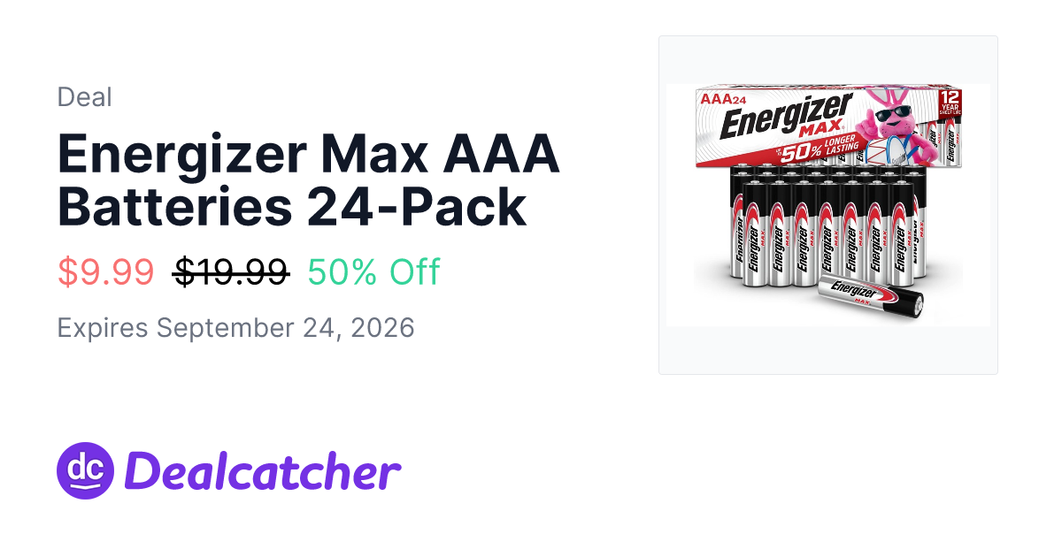 Woot - Energizer Max AAA Batteries 24-Pack $9.99