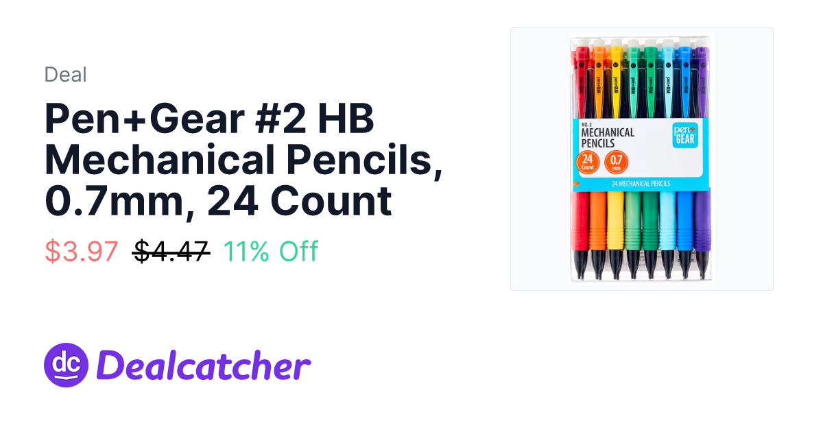 Walmart - Pen+Gear #2 HB Mechanical Pencils, 0.7mm, 24 Count $3.97