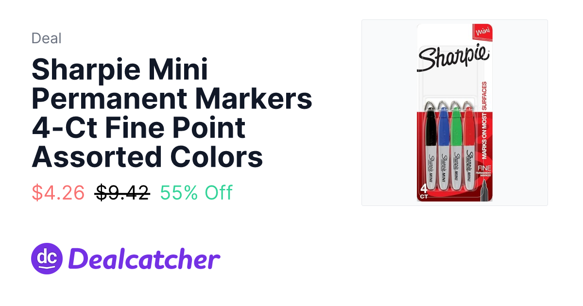 Amazon - Sharpie Mini Permanent Markers 4-Ct Fine Point Assorted Colors $4.26