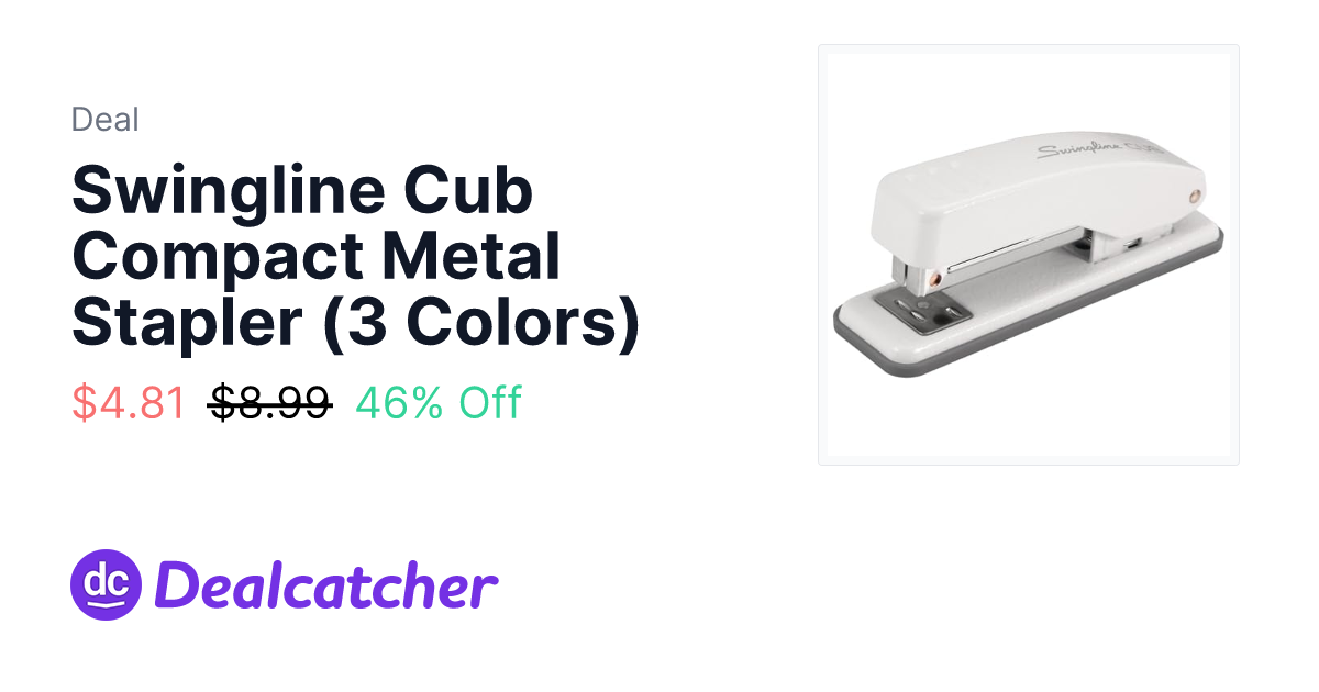 Amazon - Swingline Cub Compact Metal Stapler (3 Colors) $4.81